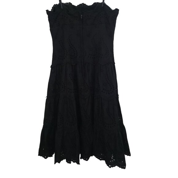 BCBGMaxAzria Black Eyelet Strapless Dress Fully Lined Size 8 - Picture 2 of 6